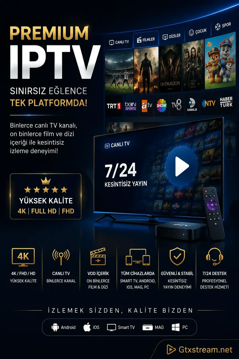 GTX Stream Premium IPTV Satın Al